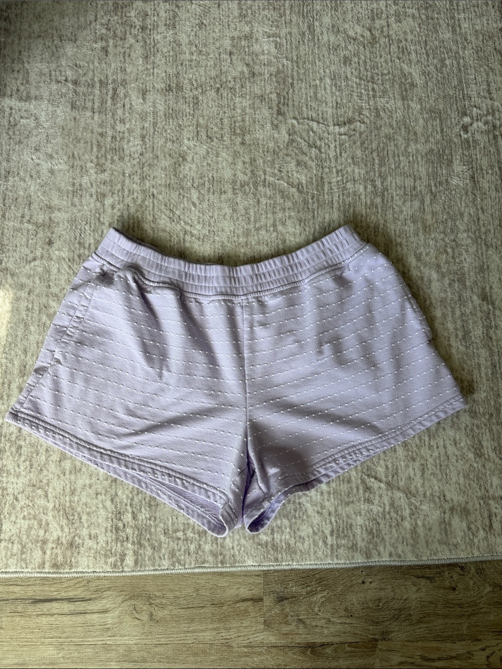 Lavender Dot-Textured Lounge Shorts
